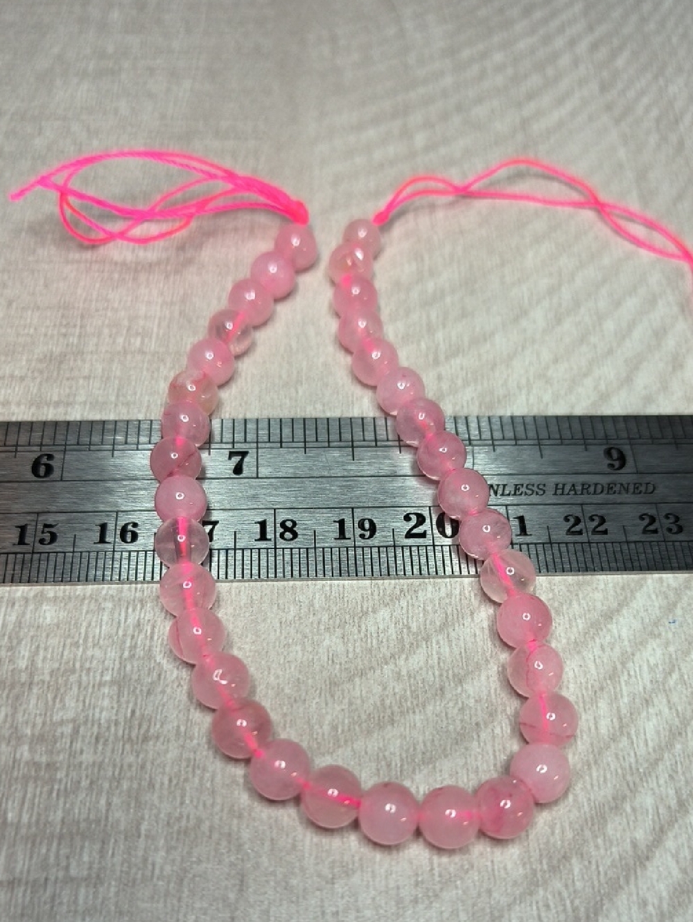 6mm Enhanced Rose Quartz With Golden Healer Round Beads - 8" Strand #5 - Picture 4 of 4
